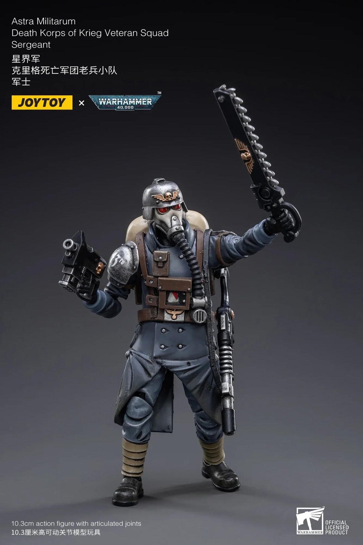 【SF】JOYTOY 1/18 Action Figure Warhammer 40K  Astra Militarum Death Korps of Krieg Veteran Squad Sergeant  Prime Model Toy Gift