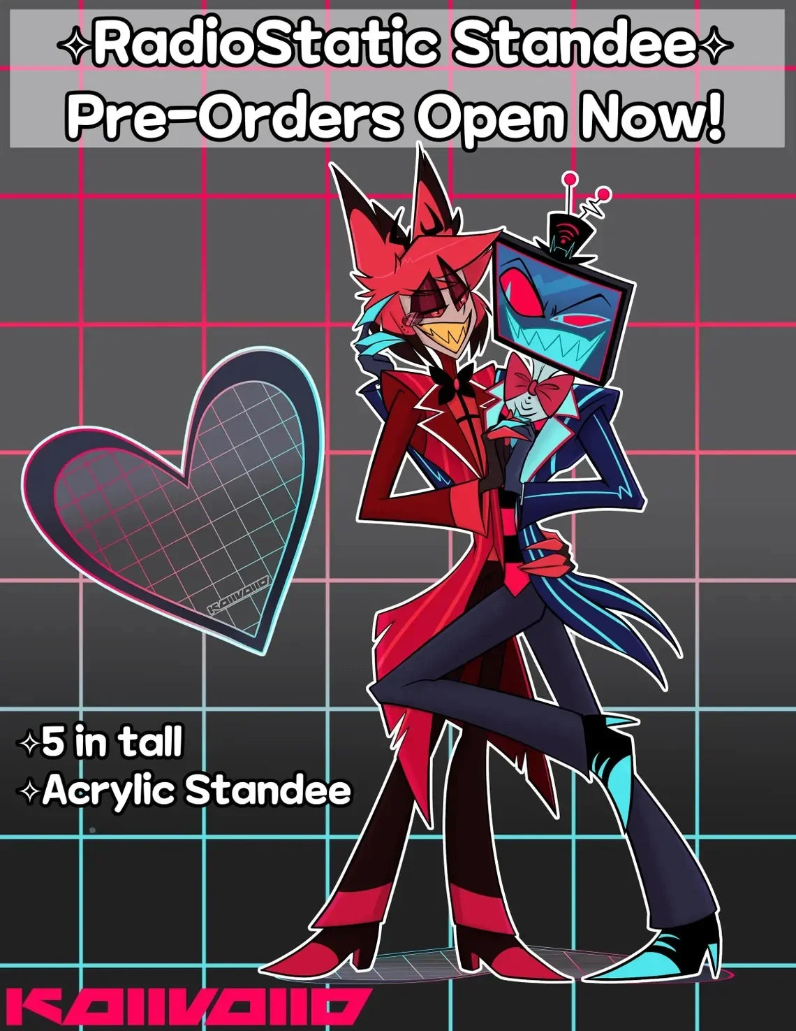 15Cm Creative Desktop Decorations Acrylic Standees for Hazbin Hotel Character Standing Plates Niffty Vaggie Charlie Husk Alastor