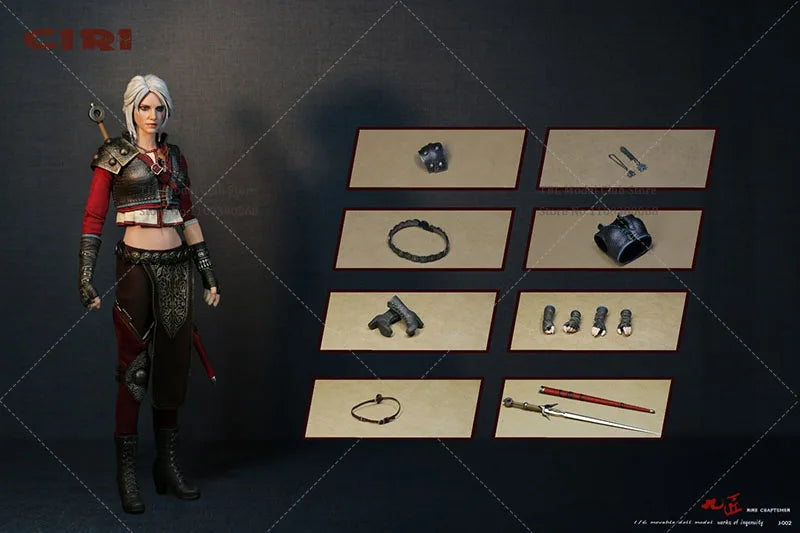 In Stock Original Nine Craftsmen J-002 1/6 Collectible Ciri Armored 12Inch Female Soldier Action Figure Figurine Model Full Set