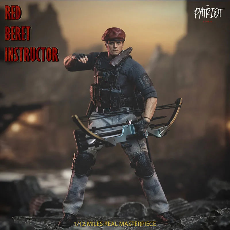 Patriot Studio 1/ 12 Handsome Red Beret Instructor Male Soldier Full Set Fit 6inch Action Figure Model with Bow Arrow Equipment