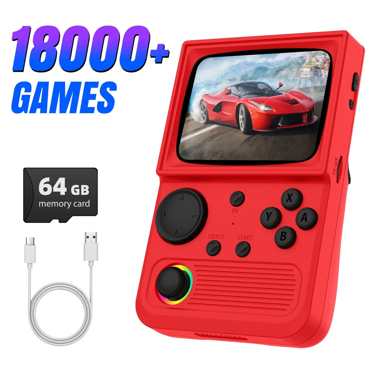 R36T Retro TV Handheld Game Console EmuEMEC System 18000+Game 3.5'' IPS Screen Wi-Fi Multiplayer Portable Pocket Video Console