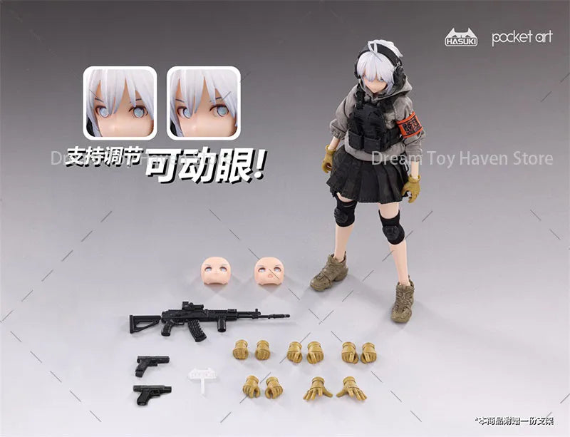 ‌HASUKI PA003/PA004 1/12 Scale Assault Trooper Sasha Nabeshima Heavy Shield Trooper Ritsuki Uzuki 6Inch Action Figure Soldier