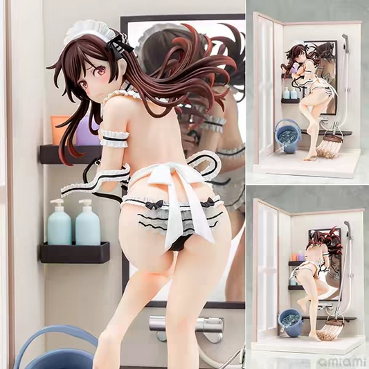 "Rent-a-Girlfriend": Chizuru Mizuhara (Maid Bikini / Cleaning Pose) — Authentic Figure